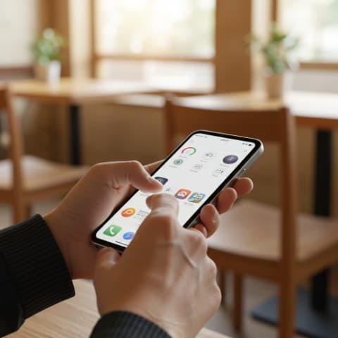 スマートフォンを使用しているイメージ
