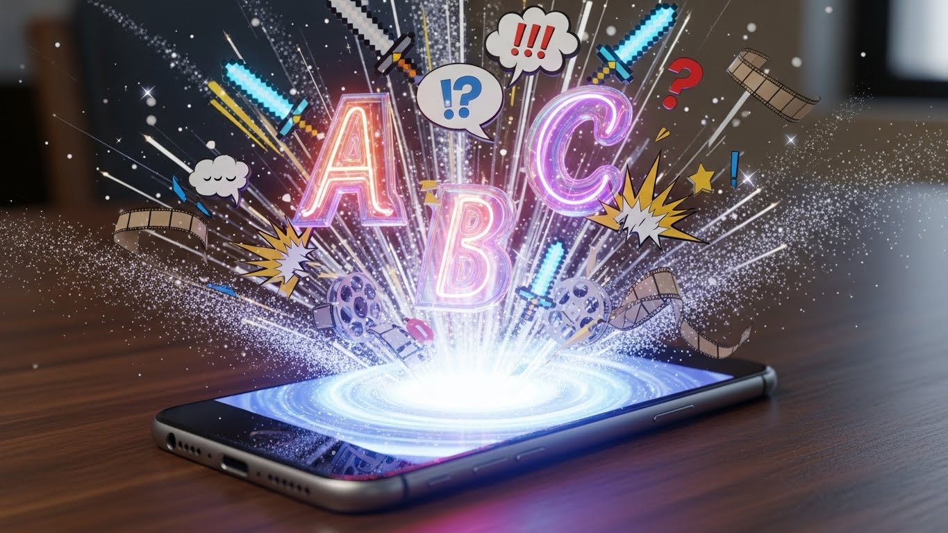 英語学習が楽しい様子を表す