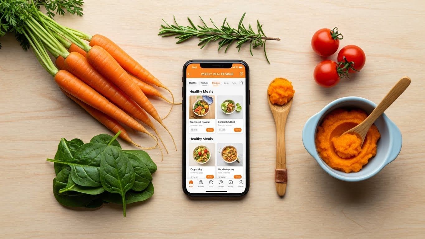 離乳食アプリを開いている様子