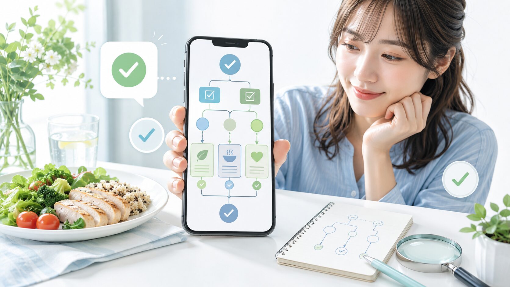 アプリの診断しているイメージ