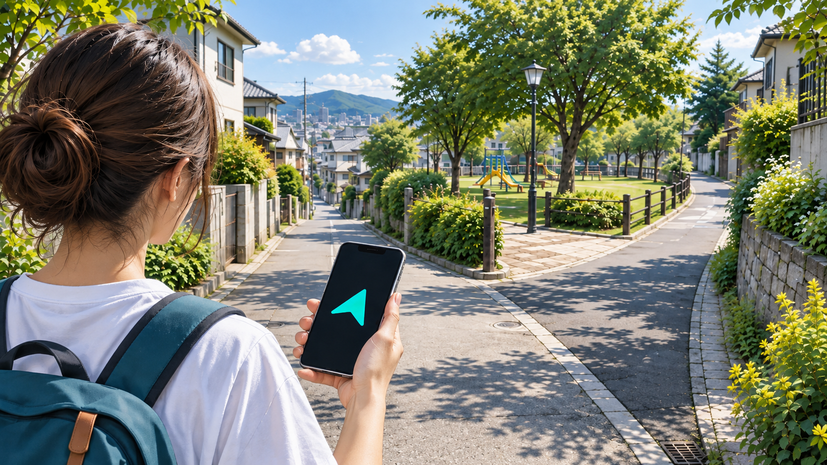 Dokokaアプリを使った散歩のイメージ